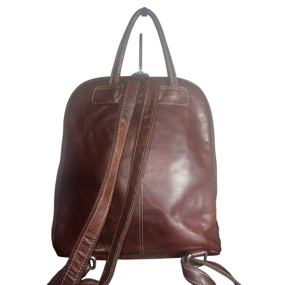 Jack Georges Brown Leather Backpack Bag voyager collection heritage leather